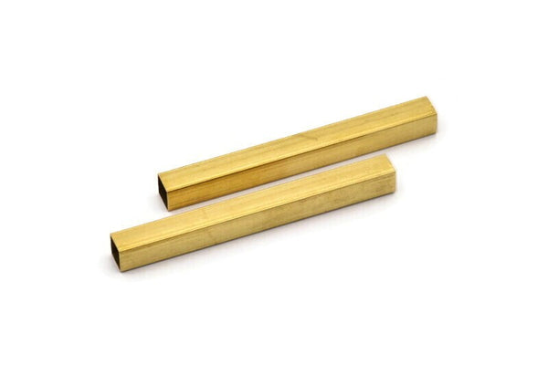 10 Raw Brass Square Tubes  (6x60mm) Bs 1622