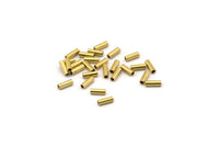 Brass Tube Beads, 500 Raw Brass  Tiny Tube Beads (1.5x4mm) D0141