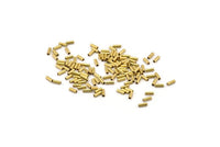 Brass Tube Beads, 500 Raw Brass  Tiny Tube Beads (1.5x4mm) D0141