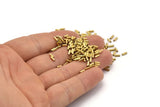 Brass Tube Beads, 500 Raw Brass  Tiny Tube Beads (1.5x4mm) D0141