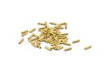 Brass Tube Beads, 500 Raw Brass  Tiny Tube Beads (1.5x6mm) D0160