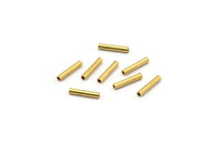 Brass Tube Beads, 500 Raw Brass  Tiny Tube Beads (1.5x8mm) D0091