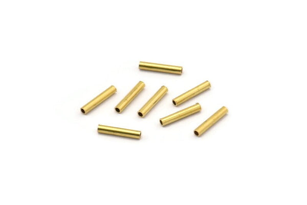 Brass Tube Beads, 500 Raw Brass  Tiny Tube Beads (1.5x8mm) D0091