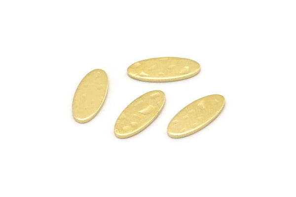 Brass Oval Blank, 100 Raw Brass, Hammered Brass Blanks, Tiny Brass Oval Blanks (12x5x0.80mm) M02807