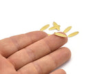 Brass Marquise Charm, 50 Hammered Raw Brass Oval Charms With 1 Hole, Blanks (14x4x0.80mm) M02813