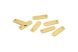 Brass Charm, 50 Hammered Raw Brass Rectangle Charms With 1 Hole (14x4x0.80mm) M02815
