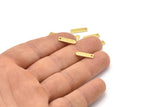 Brass Charm, 50 Hammered Raw Brass Rectangle Charms With 1 Hole (14x4x0.80mm) M02815