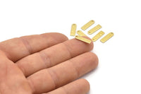 Brass Charm, 50 Hammered Raw Brass Rectangle Charms With 1 Hole (14x4x0.80mm) M02816