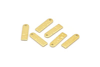 Brass Charm, 50 Hammered Raw Brass Rectangle Charms With 1 Hole (14x4x0.80mm) M02816
