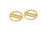 Brass Round Charm, 10 Textured Raw Brass Moon Phases Charms With 2 Holes, Findings, Pendants (18x0.80mm) M02824