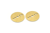Brass Round Charm, 10 Textured Raw Brass Moon Phases Charms With 1 Hole, Findings, Pendants (18x0.80mm) M02833