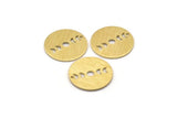 Brass Round Charm, 10 Textured Raw Brass Moon Phases Charms With 1 Hole, Findings, Pendants (18x0.80mm) M02833
