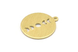 Brass Round Charm, 10 Textured Raw Brass Moon Phases Charms With 1 Loop, Findings, Pendants (20x18x0.80mm) M02835