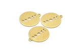 Brass Round Charm, 10 Textured Raw Brass Moon Phases Charms With 1 Loop, Findings, Pendants (20x18x0.80mm) M02835
