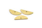 Semi Circle Charm, 50 Textured Raw Brass Half Moon Charms With 1 Hole, Blanks (14x5x0.80mm) M02826