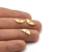 Semi Circle Charm, 50 Textured Raw Brass Half Moon Charms With 2 Holes, Blanks (14x5x0.80mm) M02825