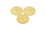 Brass Round Charm, 10 Textured Raw Brass Round Charms With 1 Hole, Blanks (18x0.80mm) M02831