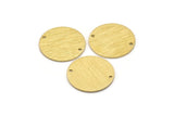 Brass Round Charm, 10 Textured Raw Brass Round Charms With 2 Holes, Blanks (18x0.80mm) M02841