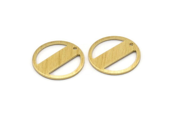 Brass Round Charm, 10 Textured Raw Brass Round Charms With 1 Hole, Blanks (18x0.80mm) M02844