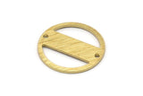 Brass Round Charm, 10 Textured Raw Brass Round Charms With 2 Holes, Blanks (18x0.80mm) M02845