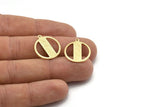 Brass Round Charm, 10 Textured Raw Brass Round Charms With 1 Loop, Blanks (20x18x0.80mm) M02846