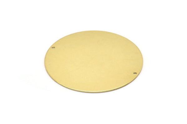 Brass Round Charm, Raw Brass Charm With 2 Holes, Pendants, Findings (50x0.80mm) M02620