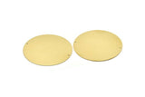 Brass Round Charm, Raw Brass Charm With 2 Holes, Pendants, Findings (50x0.80mm) M02620