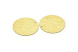 Brass Round Charm, 4 Textured Raw Brass Charms With 1 Hole, Pendants, Findings (30x0.80mm) M02649