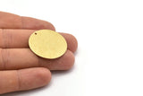 Brass Round Charm, 4 Textured Raw Brass Charms With 1 Hole, Pendants, Findings (30x0.80mm) M02649