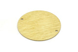 Brass Round Charm, 4 Textured Raw Brass Charms With 2 Holes, Pendants, Findings (30x0.80mm) M02651