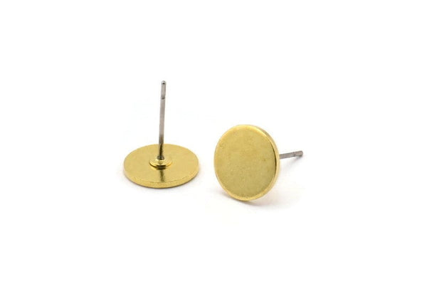 Pirinç Yuvarlak Küpe, 10 Ham Pirinç Yuvarlak Küpe (10x1mm) D861 A2324
