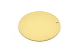Brass Round Charm, 4 Raw Brass Charms With 1 Hole, Pendants, Findings (30x0.80mm) M02636
