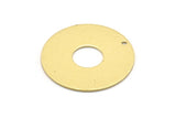 Brass Round Charm, 4 Raw Brass Charms With 1 Hole, Pendants, Findings (30x0.80mm) M02637