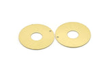 Brass Round Charm, 4 Raw Brass Charms With 1 Hole, Pendants, Findings (30x0.80mm) M02637
