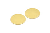 Brass Round Charm, 10 Raw Brass Round Charms With 1 Hole, Blanks (18x0.80mm) M02674
