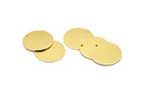 Brass Round Charm, 10 Raw Brass Round Charms With 1 Hole, Blanks (18x0.80mm) M02674