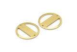 Brass Round Charm, 10 Raw Brass Round Charms With 2 Holes, Blanks (18x0.80mm) M02668