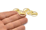 Brass Round Charm, 10 Raw Brass Round Charms With 2 Holes, Blanks (18x0.80mm) M02668