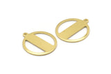 Brass Round Charm, 10 Raw Brass Round Charms With 1 Loop, Blanks (20x18x0.80mm) M02667