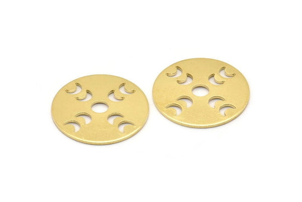 Moon Phases Blank, 8 Raw Brass Crescent Moon Blanks, Pendants (22X0.80mm) M02710