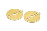 Moon Phases Charm, 8 Raw Brass Crescent Moon Charms, Pendants (22x0.80mm) M02705