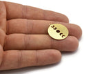 Moon Phases Charm, 8 Raw Brass Crescent Moon Charms, Pendants (22x0.80mm) M02705
