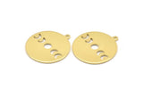 Moon Phases Charm, 8 Raw Brass Crescent Moon Charms, Pendants (22x0.80mm) M02704