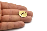Moon Phases Charm, 8 Raw Brass Crescent Moon Charms, Pendants (22x0.80mm) M02704