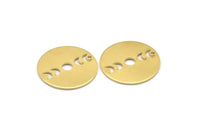 Moon Phases Charm, 8 Raw Brass Crescent Moon Charms, Pendants (22x0.80mm) M02702