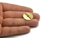 Moon Phases Charm, 8 Raw Brass Crescent Moon Charms, Pendants (22x0.80mm) M02703