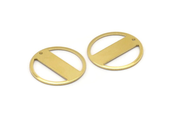 Brass Round Charm, 8 Raw Brass Round Charms With 1 Hole, Blanks (22x0.80mm) M02664