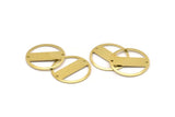 Brass Round Charm, 8 Raw Brass Round Charms With 2 Holes, Blanks (22x0.80mm) M02654