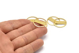Brass Round Charm, 8 Raw Brass Round Charms With 2 Holes, Blanks (22x0.80mm) M02654