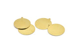Brass Round Charm, 8 Raw Brass Round Charms With 1 Loop, Blanks (24x22x0.80mm) M02661